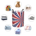 thumbnail image 6 of XMXY Round Laundry Basket Organizer, Patriotic Retro Burst Stars Waterproof Collapsible Dirty Clothes Basket Laundry Hamper, Small Size, 6 of 8