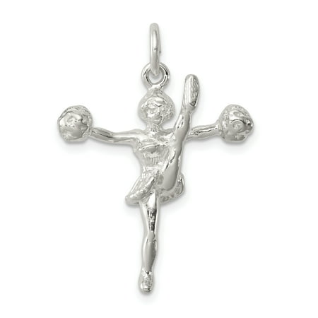 Cheerleader Necklace 925 Sterling Silver Cheerleader Pendant Charm Necklace Sport Cheerleading Gifts For Women For Her ()