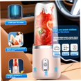 thumbnail image 3 of HUGFEGWE Mini Blender,Portable Blender 400ml Capacity Travel Blender 6 Cutter Portable Juicer Blender with 1 Water Bottle USB Rechargeable Blender for Smoothies Type 2 CJB91-130018, 3 of 8