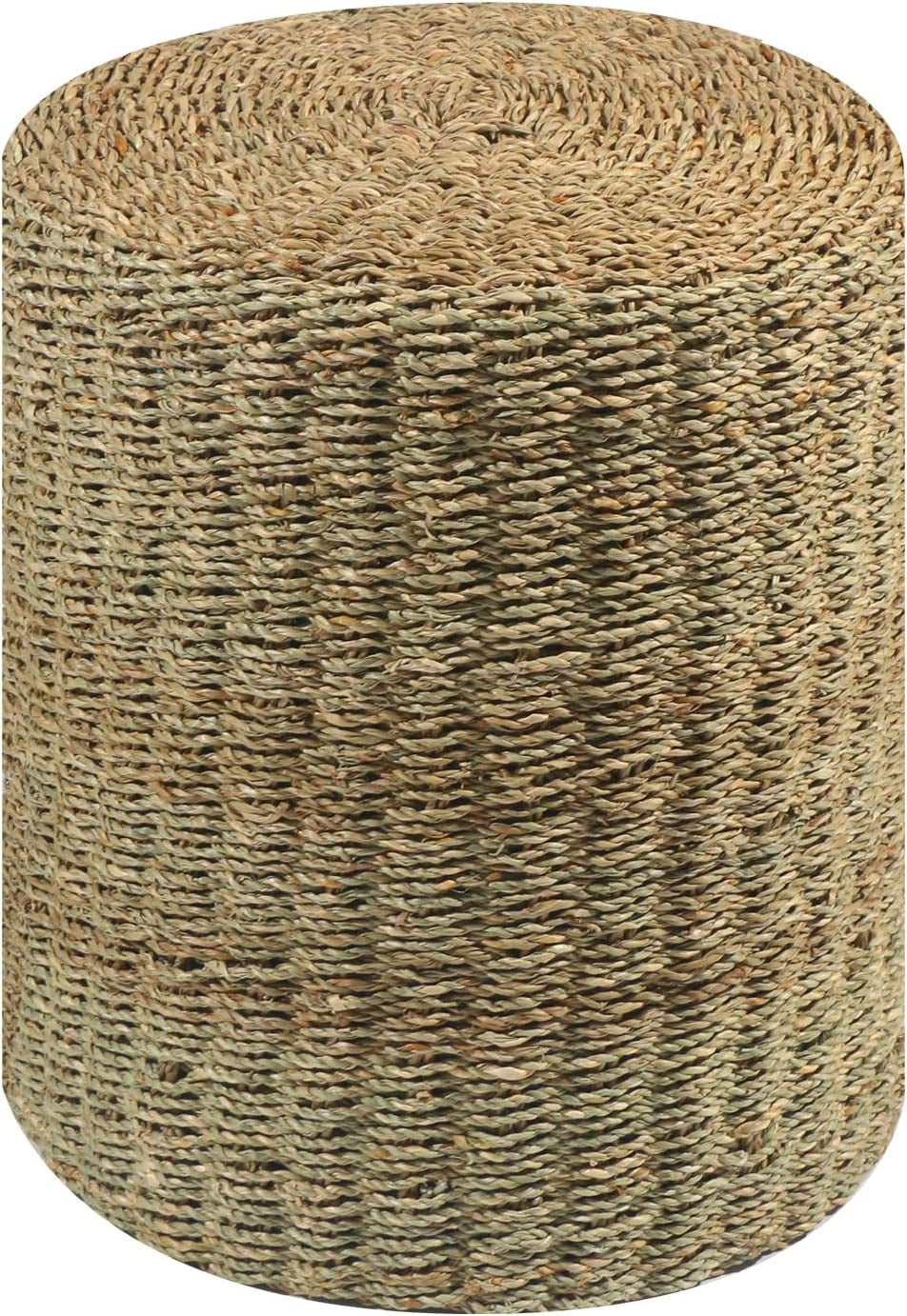 Foot Stool Ottoman, Natural Seagrass Poufs, Hand Weave Round Footstool