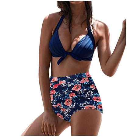 

VKEKIEO Two-Piece Sets Swimsuit Sport Bra Style Support Red XL