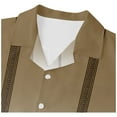 thumbnail image 5 of BOBOGOJP Chemise Hawaïenne pour Hommes Manches Courtes Coupe Régulière Popeline Extensible, Kaki TG, 5 of 5