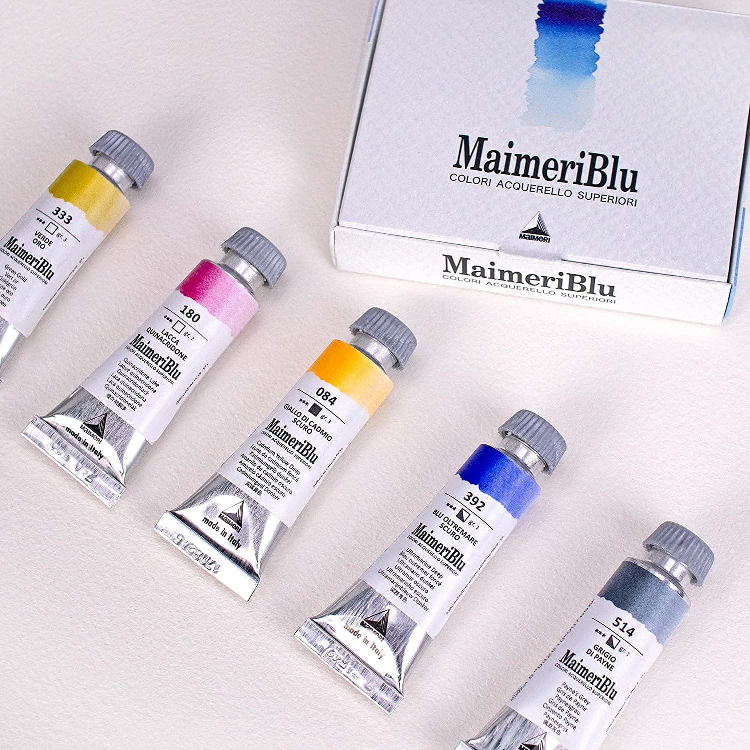 MaimeriBlu 12ml Introductory Single-Pigment Watercolor Paint Set - 5-Piece  Professional Watercolor Paint Set - Watercolor Tubes for Artists 