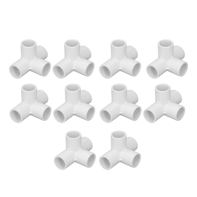 Water Pipe Adapter, Good Stability Shock Resistant Pipe Fitting Connectors 10Pcs For Plumber For Furniture For Greenhouse Tube Connection White