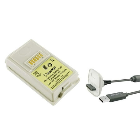 Xbox 360 Battery Pack Xbox 360 Charger kit by Insten 2x White 3600mAh Battery Pack Rechargeable + 2x Charger Cable For Xbox 360 Wireless Remote Controller