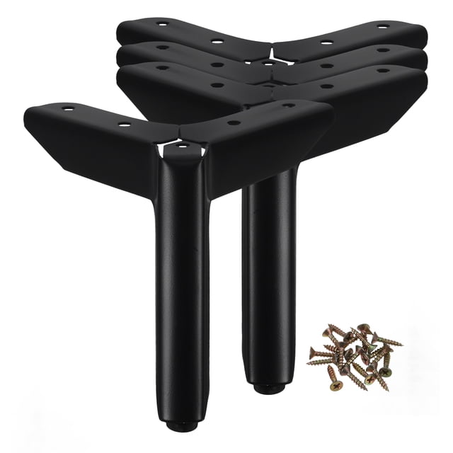 unbranded 4Ud Pies Para Muebles De Metal Negro Con Base Antideslizante Para Sofá Gabinete Y