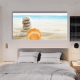 thumbnail image 3 of Rosework Framed Canvas Wall Art, 48x24 Inch, Beautiful Beach, Made In USA, 3 of 6