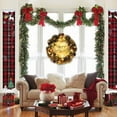 thumbnail image 3 of Front Door Wall Window Artificial Pine Cone Cedar Wreath Christmas Wreath with Golden Leaf 12 inch, 3 of 6