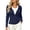 Navy, variant on Admvng Women's Jacket Rib Knit Zip Up Hooded Drawstring Hood Pocket Slim Fit Home Wear Outerwear Cropped Knit Sweat Jacket