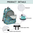 thumbnail image 4 of Excavator and Road Barrier Blue Pattern Cute School Backpack with Padded Back and Adjustable Shoulder Straps 13.4"x11"x4.7", 4 of 5