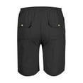 thumbnail image 4 of DYMADE Mens Cotton Linen Pockets Drawstring Elastic Waist Casual Shorts, 4 of 4