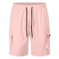 thumbnail image 1 of Ediodpoh Drawstring Belted Pocket Cargo Shorts for Men Mens Shorts Pink XL, 1 of 9