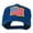 Royal, variant on Wave American Flag Patched High Profile Cap - White OSFM