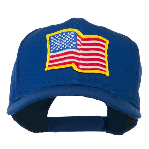 Wave American Flag Patched High Profile Cap - Royal OSFM