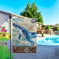 thumbnail image 4 of Whale Welcome Summer Garden Flag Sea Beach Burlap Garden Flag 12.5 x18 Inch Double Sided Rustic Seasonal Ocean Yard Flag Outdoor Decoration, 4 of 6