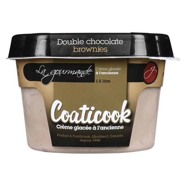 Double chocolate browniesCoaticook La Gourmande Ice cream, Peanut-Free, Coatck Dbl Chclt Brw