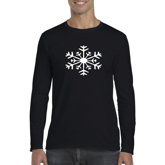 Artix - Mens Long Sleeve T-Shirts, up to Size 5XL - Christmas Snowflake