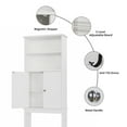 thumbnail image 4 of Walsunny Over the Toilet Storage Cabinets Wood Bathroom Organizer Shelf Rack Space Saver with 2 Doors 4 Shelves Anti-Tip Device White, 4 of 8
