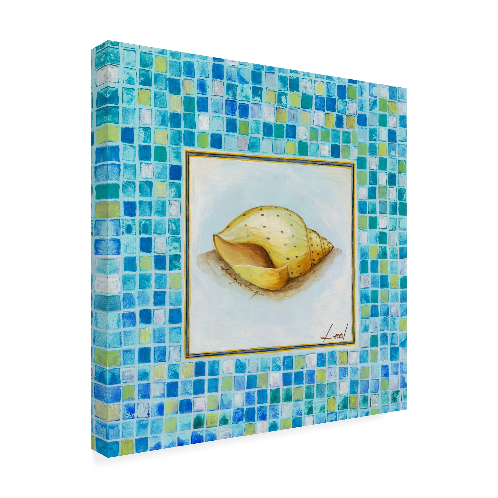 Trademark Fine Art 'Sea Life Blue Mosaic 1' Canvas Art by Pablo Esteban