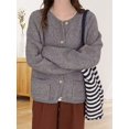 thumbnail image 4 of Women'S Long Sleeve Crew Neck Chunky Oversized Button Up Cute Cardigan Fall Trendy Sweaters Clothes Gray One size, 4 of 7
