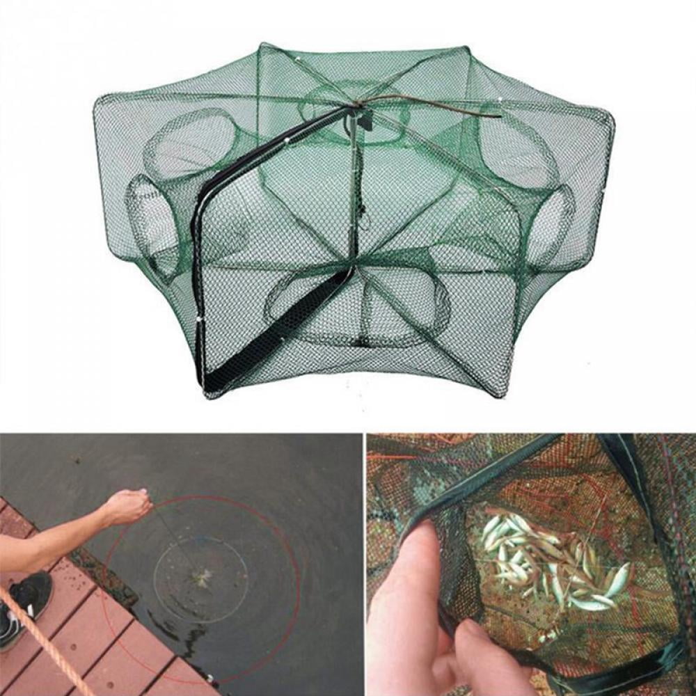 Fishing Bait Trap Fish Net Cast Dip Cage Crab minnows crawfish Shrimp Foldable 