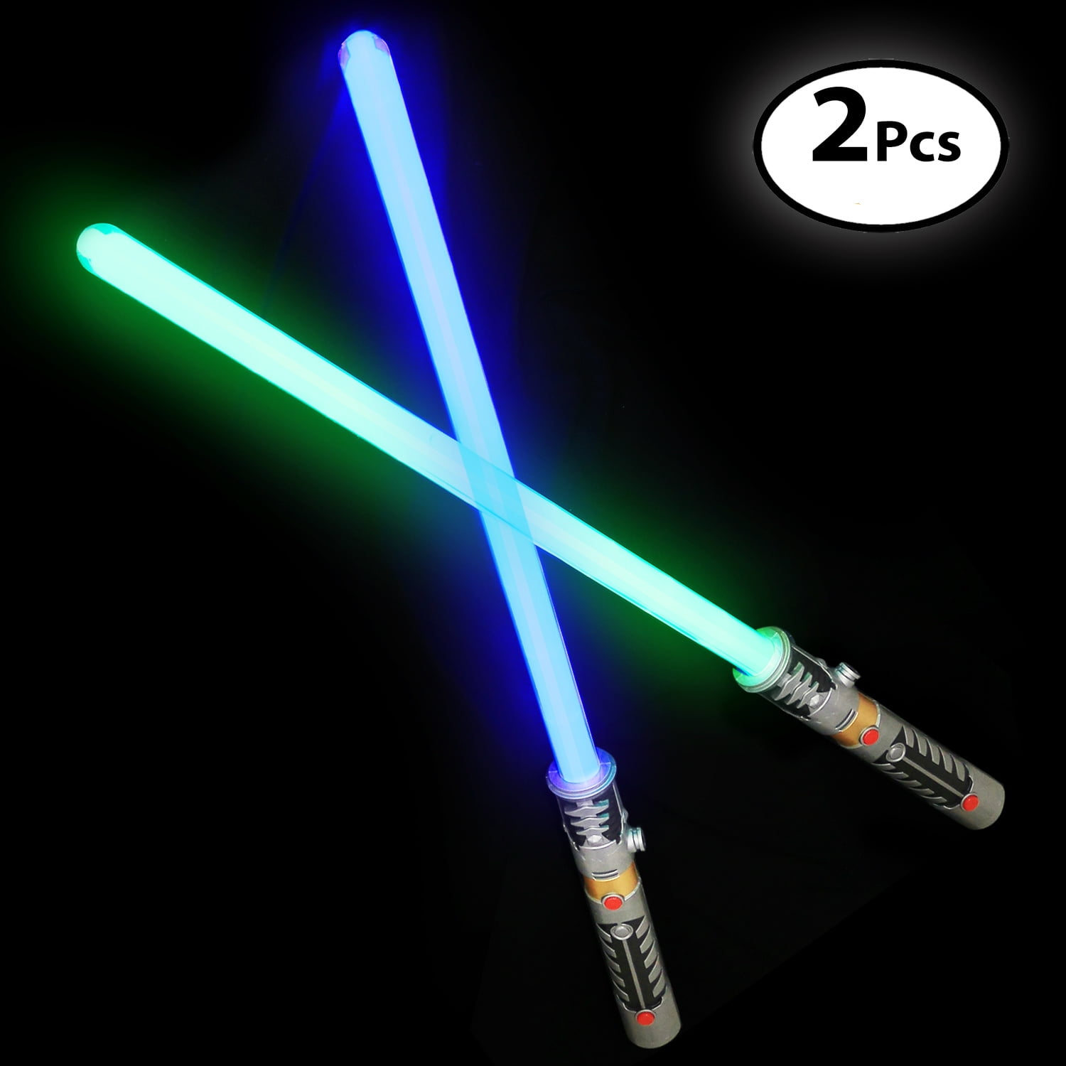 Elikliv 2PCS Halloween The Rise of Skywalker Foldable Retractable Lightsaber Double-Side Lightsaber Colorful Lightsaber Toy Jedi Scalable Weapons For Boys Girls Cosplay Gift