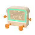 thumbnail image 3 of Reloj despertador Digital para niños, entrenador para niños, despertador en forma de tostada, luz nocturna de brillo ajustable para mesita de noche y Amarillo claro, 3 of 9