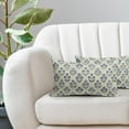 thumbnail image 4 of Blue Grey Gray Floral Pillow Covers 12x20 Inch Set of 2, Block Print Lumbar Flower Cream Decorative Throw Pillowcases Outdoor Farmhouse Rectangle Cushion Covers Spring Summer Sofa Couch Bed Decor, 4 of 6