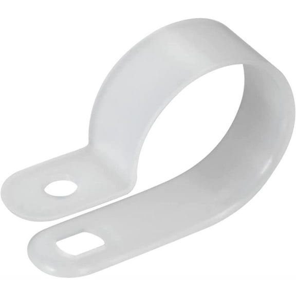 Cable Clips,Wire Holder,Cord Management Organiser Clamps Home and Office, 50Pcs Nylon R-Type Cable Clamp Organizer Cord Clips for Wire Management 25.4mm White UC-6