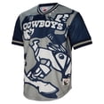 thumbnail image 2 of Men's Mitchell & Ness  Gray/Navy Dallas Cowboys Jumbotron 3.0 Mesh V-Neck Top, 2 of 4