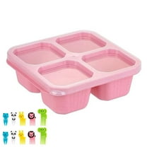 Lunch Box for Women Bento Box Leak Proof 4 Compartment Lunch Containers Set Snack Container Fruit Stick Teens Sauces Divider With Lid Food Containers for College,Dorm,Office & Travel