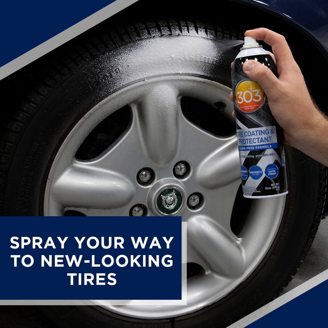 303 Tire Coating & Protectant - Sling-Free Formula - For A Long Lasting Satin Finish - Prevents Tire Dry Rot - Superior UV Protection, 18 fl. oz. (30393)