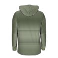 thumbnail image 3 of gbyLJF Womens V-neck Hooded Sweatshirt Striped Printed Drawstring Hoodie Casual Loose Fit Long Sleeve Pullover Top, 3 of 6