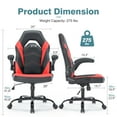 thumbnail image 5 of CONCETTA Gaming Chair, PU Leather, Ergonomic with Flip-up Armrests, Lumbar Support, Red, 5 of 8