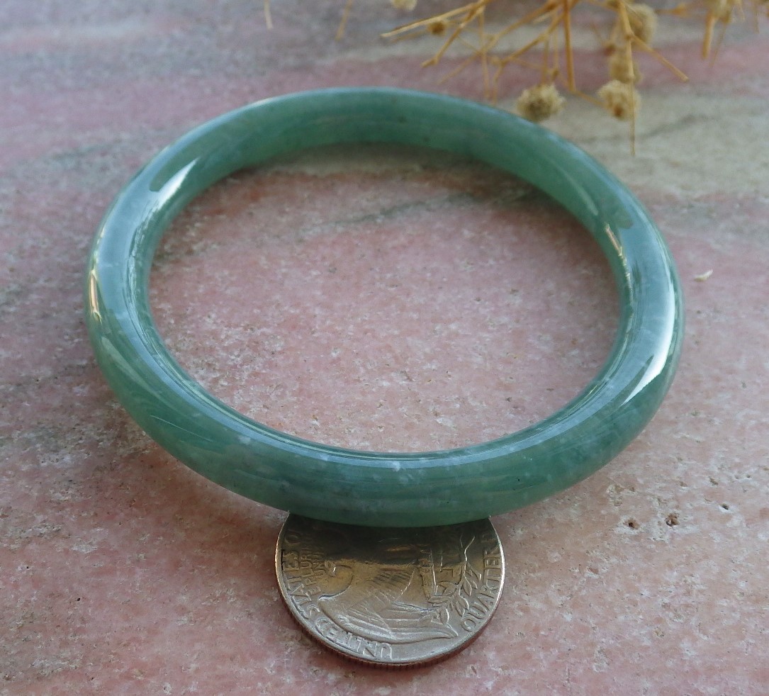 Icy Green Natural A JADE Jadeite Circle Bangle Bracelet 57 mm 683862 TN