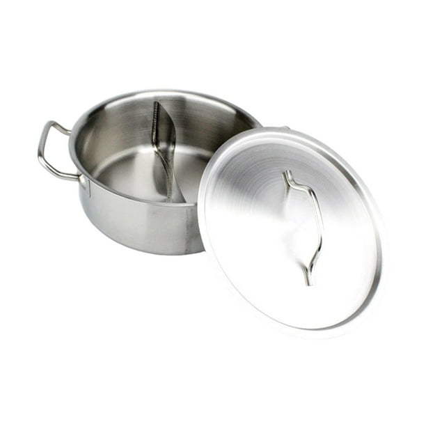Olla Shabu con divisor, olla caliente china de acero inoxidable de dos sabores, olla caliente dividida 28 cm