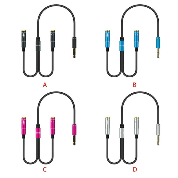 Audio Cable Headphone Audio Cord Line Splitter Audio Cable Male to 2 Female Cable 3.5mm Headphone Splitter Audio Cable