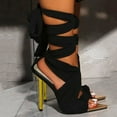 thumbnail image 1 of Zapatos de mujer Sandalias puntiagudas de color caramelo Zapatos de tacón alto a la moda con cordones Wmkox8yii hfjk4638, 1 of 4