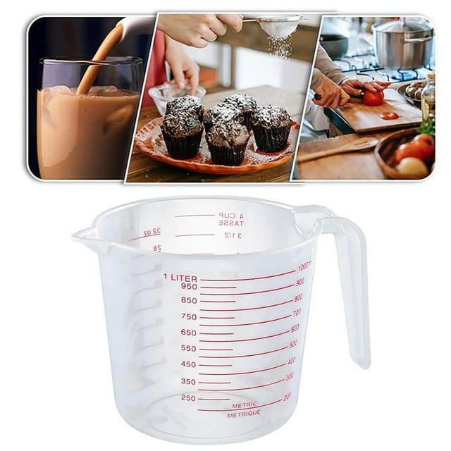 Huayishang Glass&Bottle Graduated Water Cup Oil Measuring Cup Graduated Measuring Cup Baking Metering Tool Measuring Tools Liquid Measure Cup Measuring Cup With Scale Plastic Measuring Cup