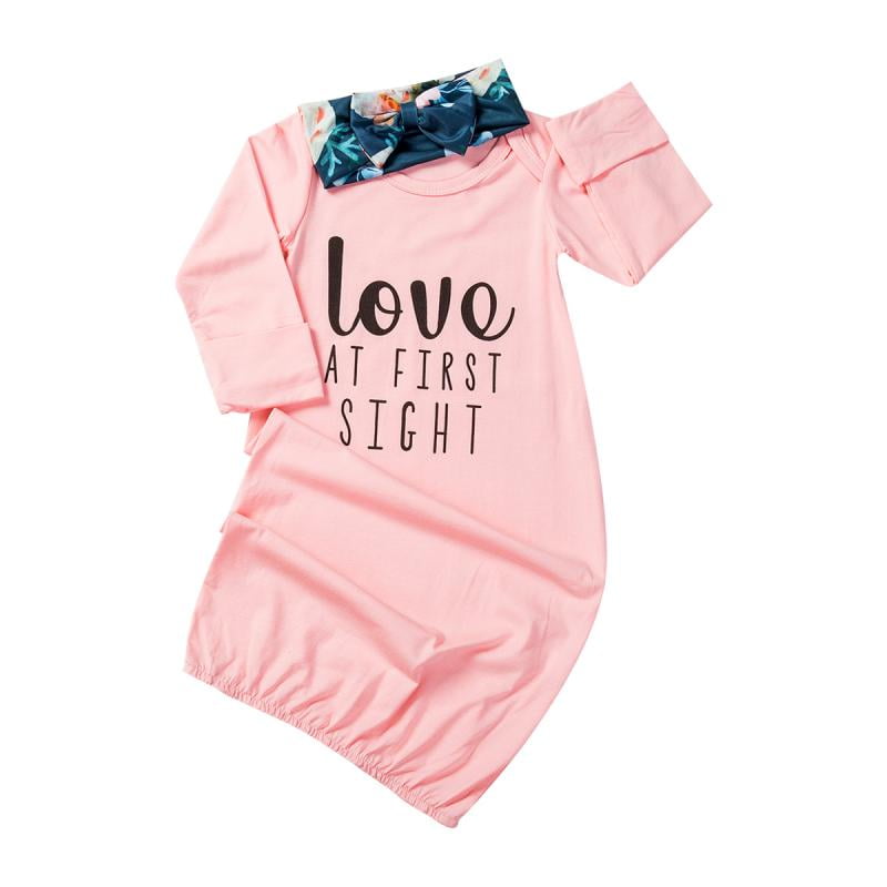Hudson Baby Infant Girl Cotton Gowns Girl Daddy Pink Navy 0 6 Months Walmart