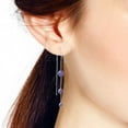 thumbnail image 3 of Graduated Tiers Purple Cubic Zirconia Sterling Silver Threader Earrings, 3 of 5