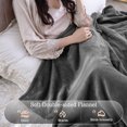 thumbnail image 2 of MaxKare Electric Heated Blanket Twin Size with 6 Heating Levels & 10H Timer, Flannel, Gray, 2 of 7