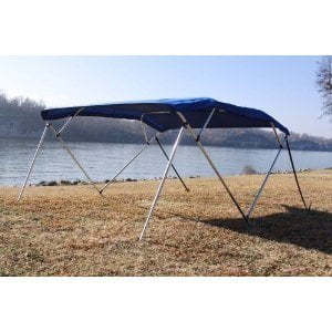 New Royal Blue Vortex Pontoon / Deck Boat 4 Bow Bimini Top 8' Long, 85-90" Wide, 54" High, Complete Kit, Frame, Canopy, and Hardware (FAST SHIPPING - 1 TO 4 BUSINESS DAY DELIVERY)