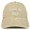 thumbnail image 1 of Trendy Apparel Shop Made In 1958 Text Embroidered 60th Birthday Washed Cap - Black, 1 of 2