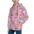 thumbnail image 2 of Fotbe pink Holiday Joy Pattern Youth Pullover Hooded Sweatshirt, Boys Hoodie, Kangaroo Pocket Hoodie for Kids Girls -X-Large, 2 of 6