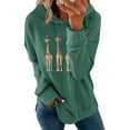 thumbnail image 6 of Blouse for Women Christmas Print Hooded Printed Sweatshirt Long Sleeved Sweatshirt,Tops for Women Green L, 6 of 6