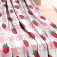 thumbnail image 3 of Strawberry Plants Fruit Heart Daisy Checkered Blanket,Comfortable Soft Flannel Throw Blanket,All Season,Warm Lightweight Blankets for Sofa Bed Couch Living Room Chair,40"x50", 3 of 4