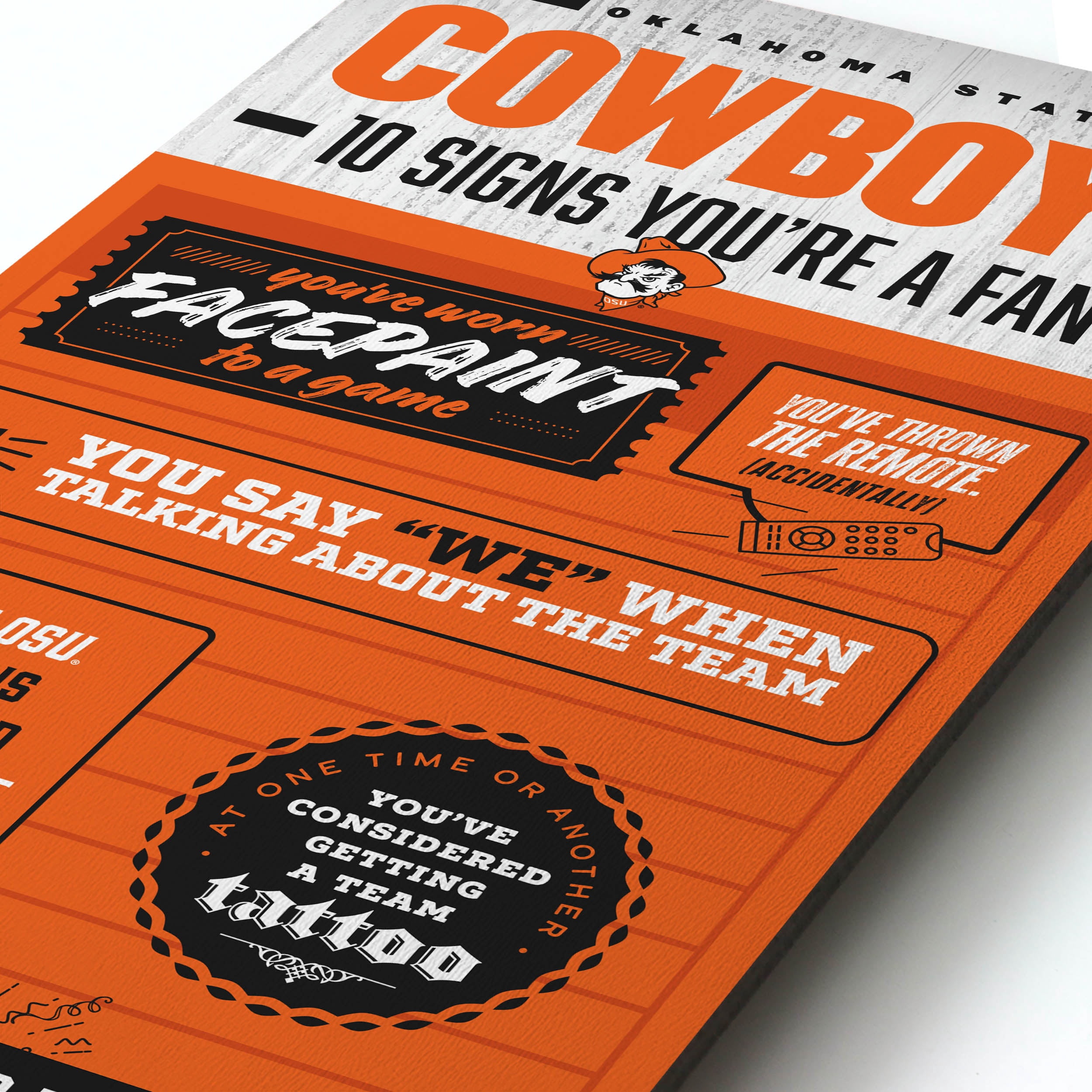 YouTheFan NCAA Oklahoma State Cowboys 3D Top 10 Wall Art