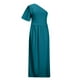thumbnail image 5 of Vestidos para mujer Vestidos de otoño Otoño Color sólido Con volantes Hombro inclinado Dobladillo Hendidura Manga corta Vestido de hombro inclinado Odeerbi ODB-5, 5 of 8