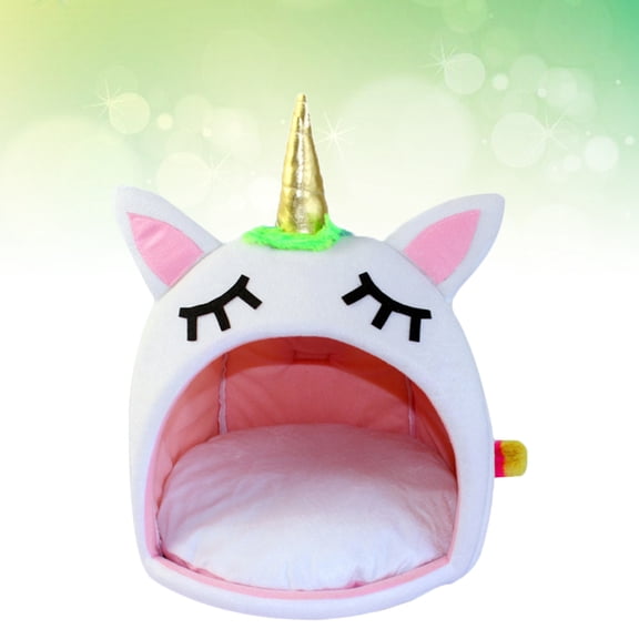 SEWCHICS Cozy Cartoon Unicorn Pet Bed House for Dogs and Cats Comfortable Cloth Design Size S